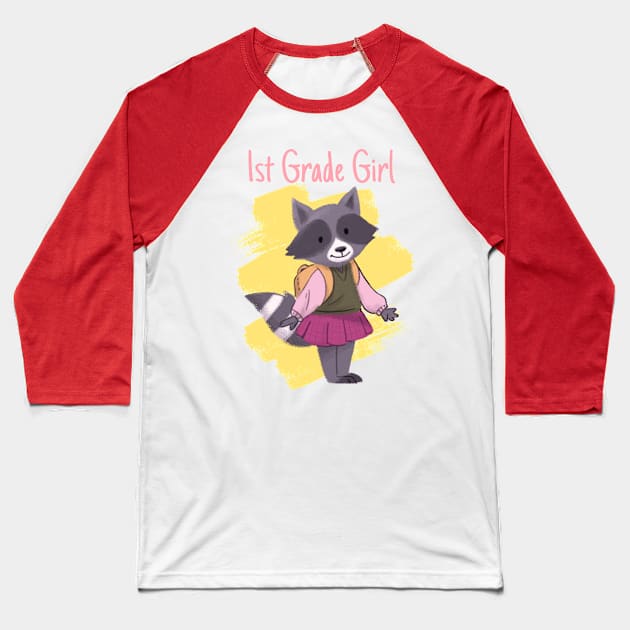 First Grade Girl Baseball T-Shirt by I Love My Family